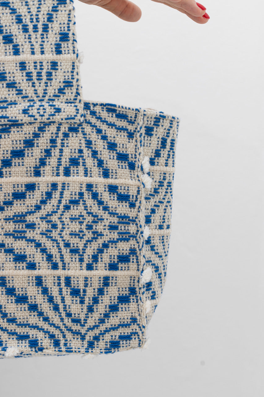 Handwoven Bag - Flower Weave - Bleu Mer