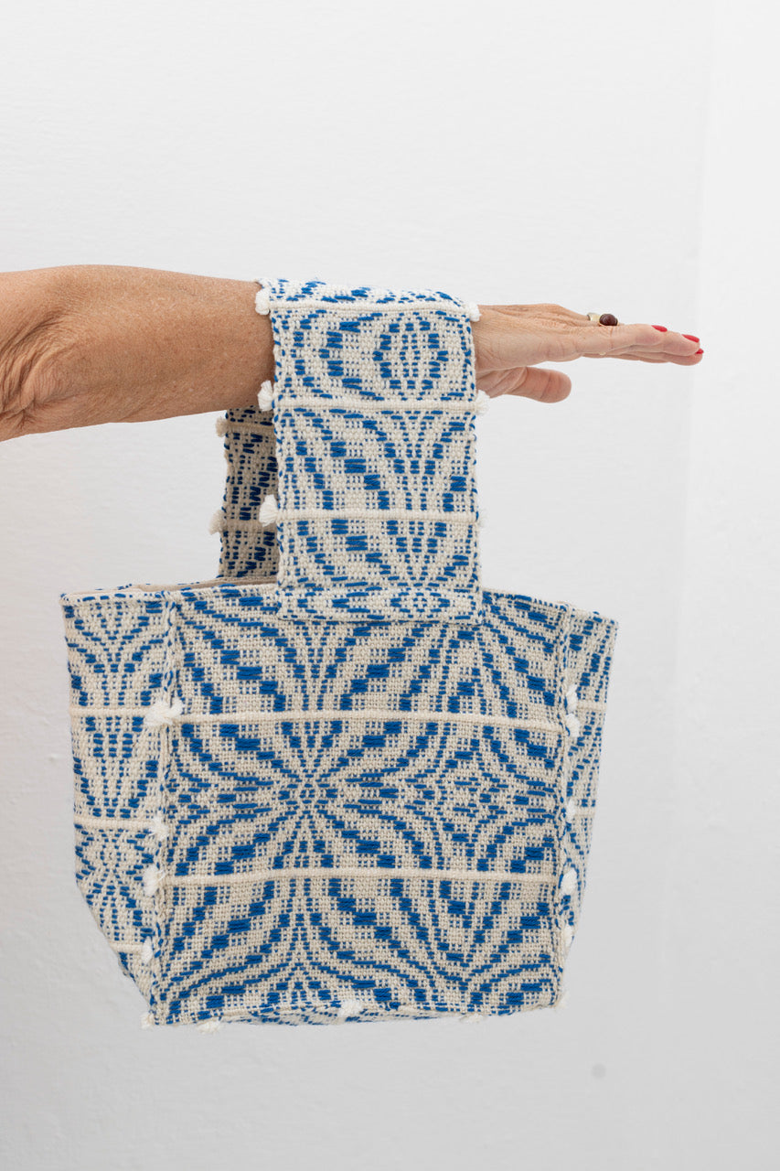 Handwoven Bag - Flower Weave - Bleu Mer