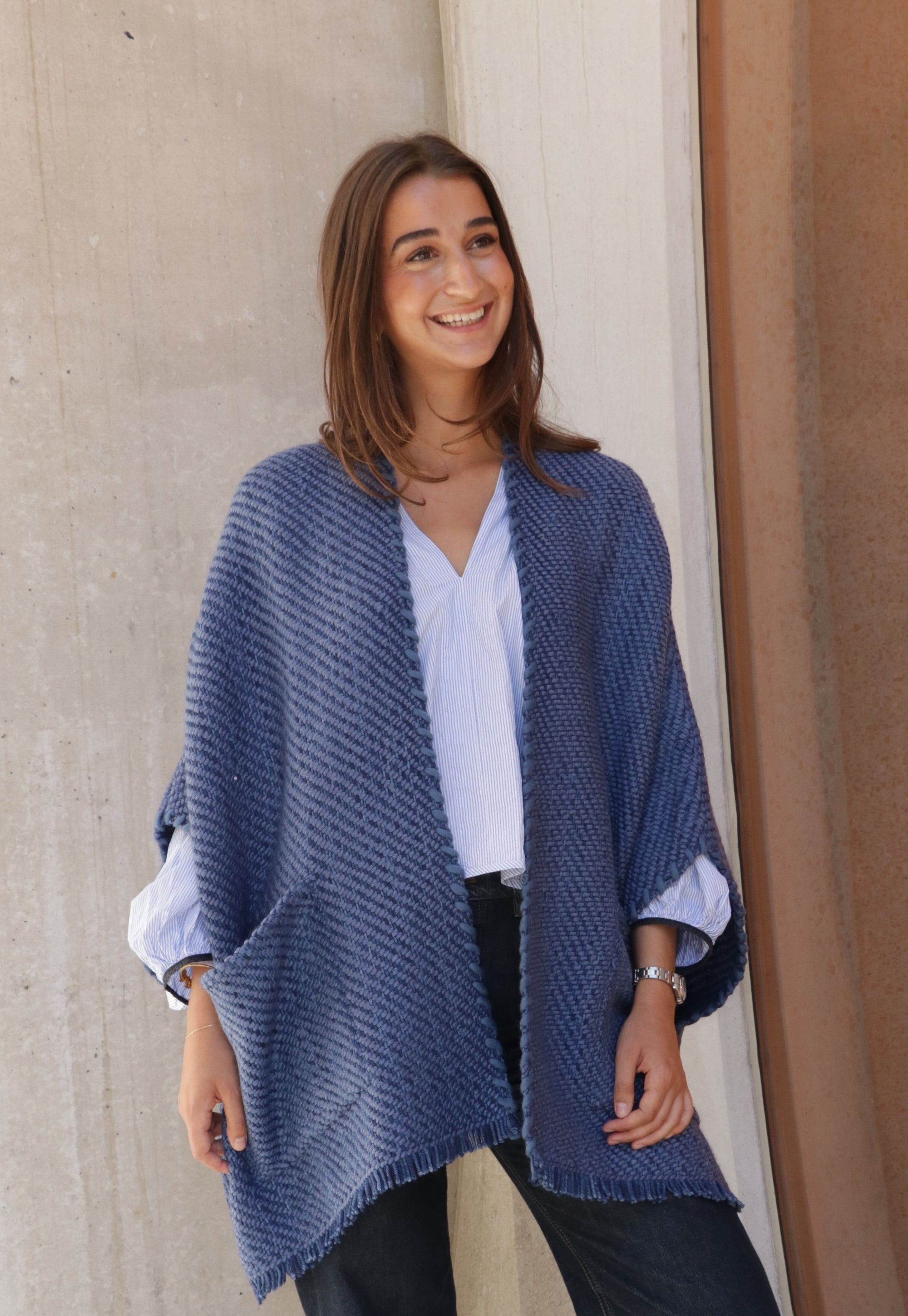 Lose Cardigan with Pockets Billy - Denim