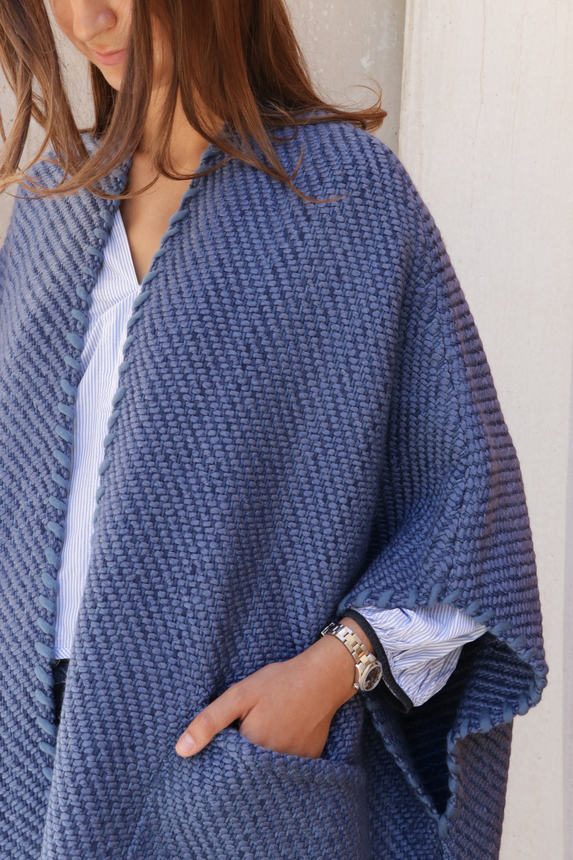 Lose Cardigan with Pockets Billy - Denim
