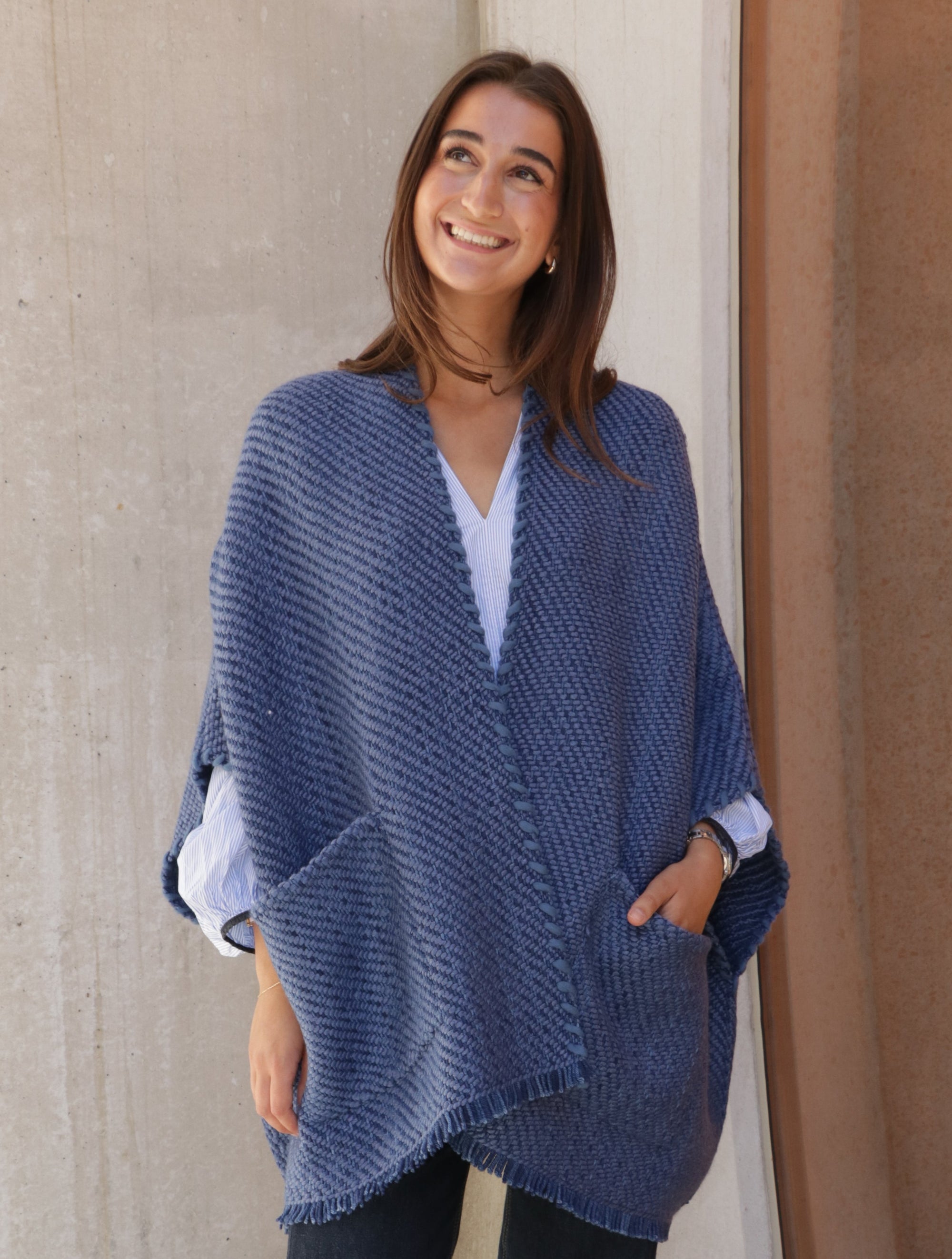 Lose Cardigan with Pockets Billy - Denim