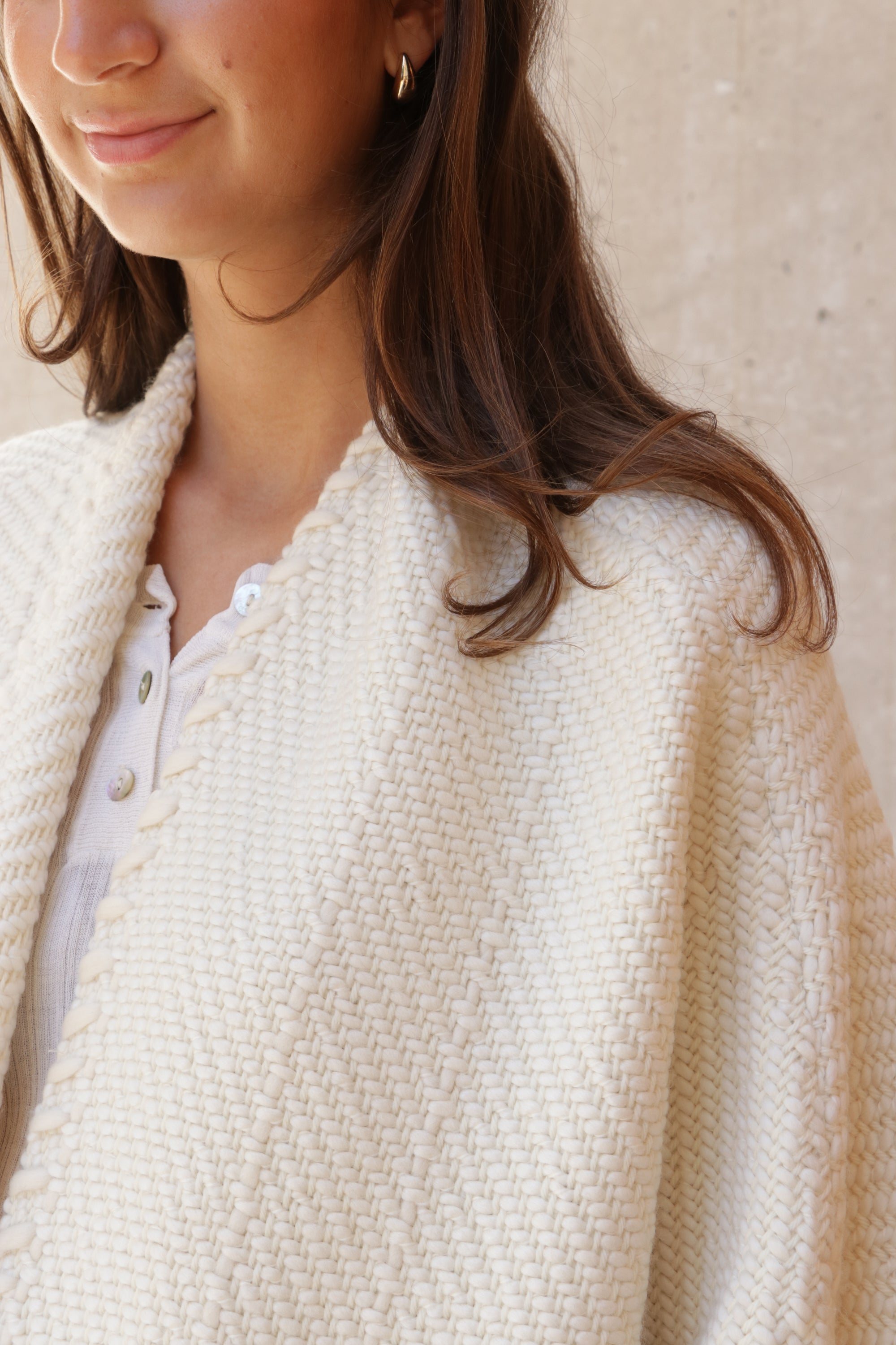 Lose Cardigan with Pockets Billy - Ivoire