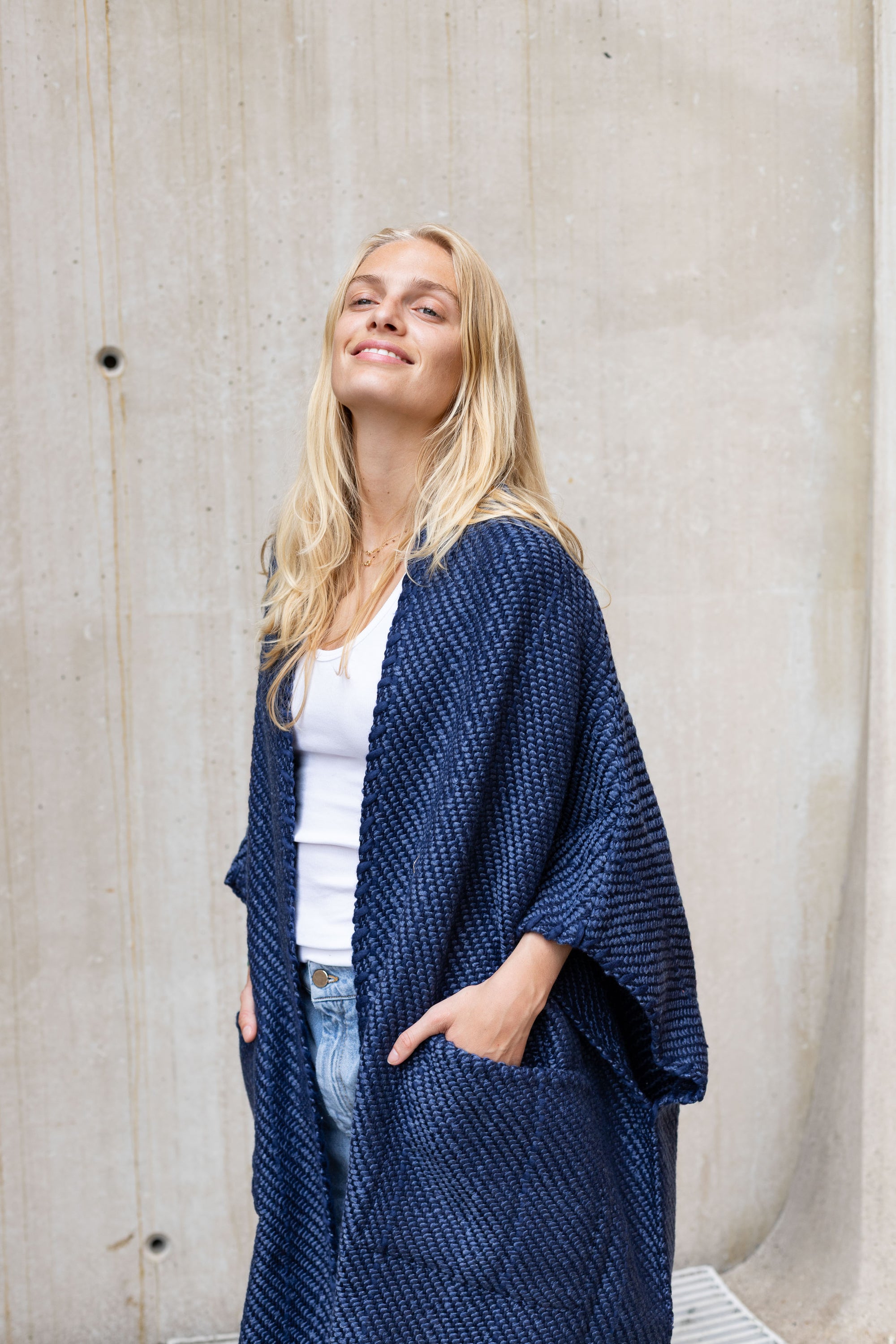 Long Cardigan Clelia, Navy