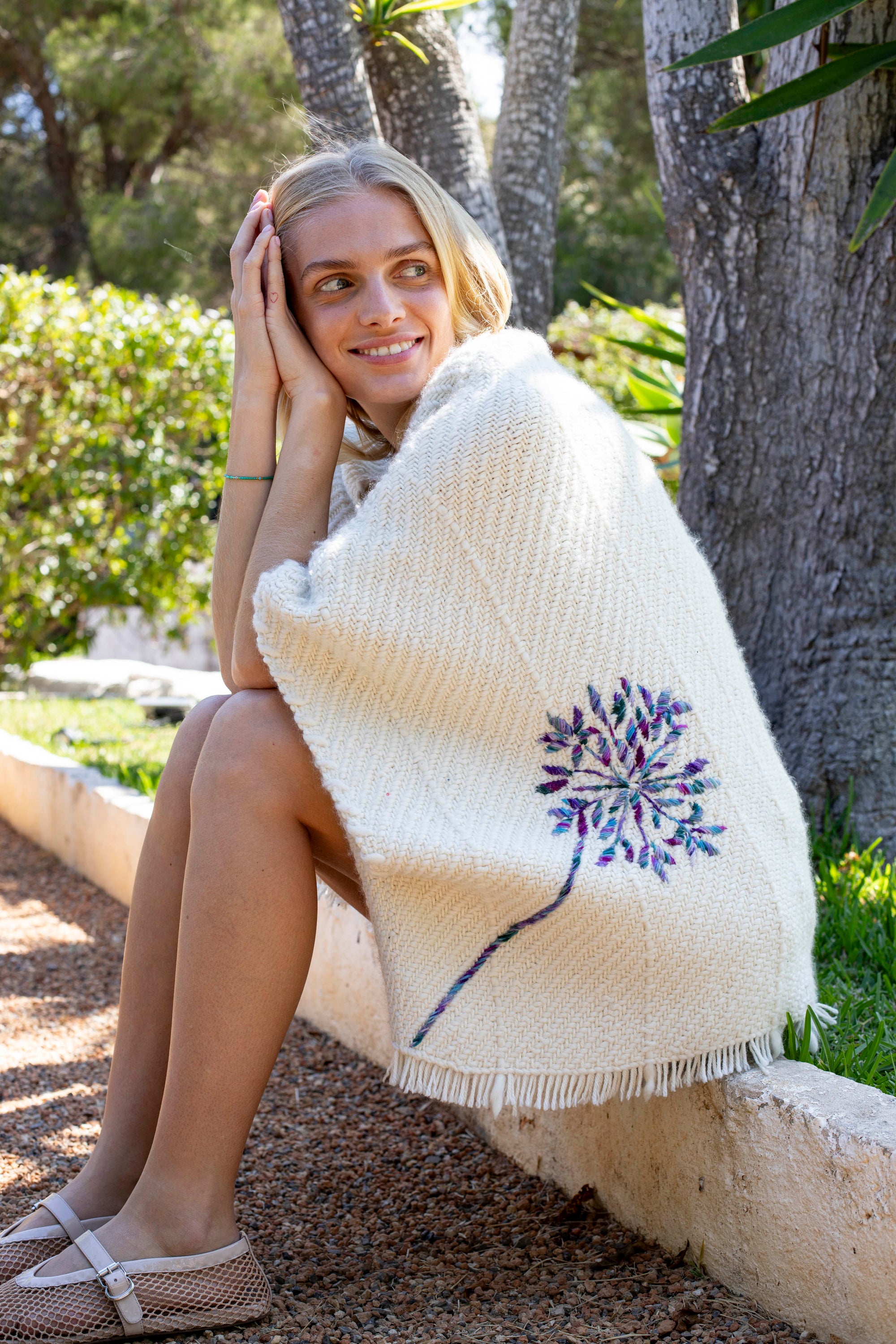 Lose Cardigan Bella - Agapantos - Ultra Violet - Ivoire