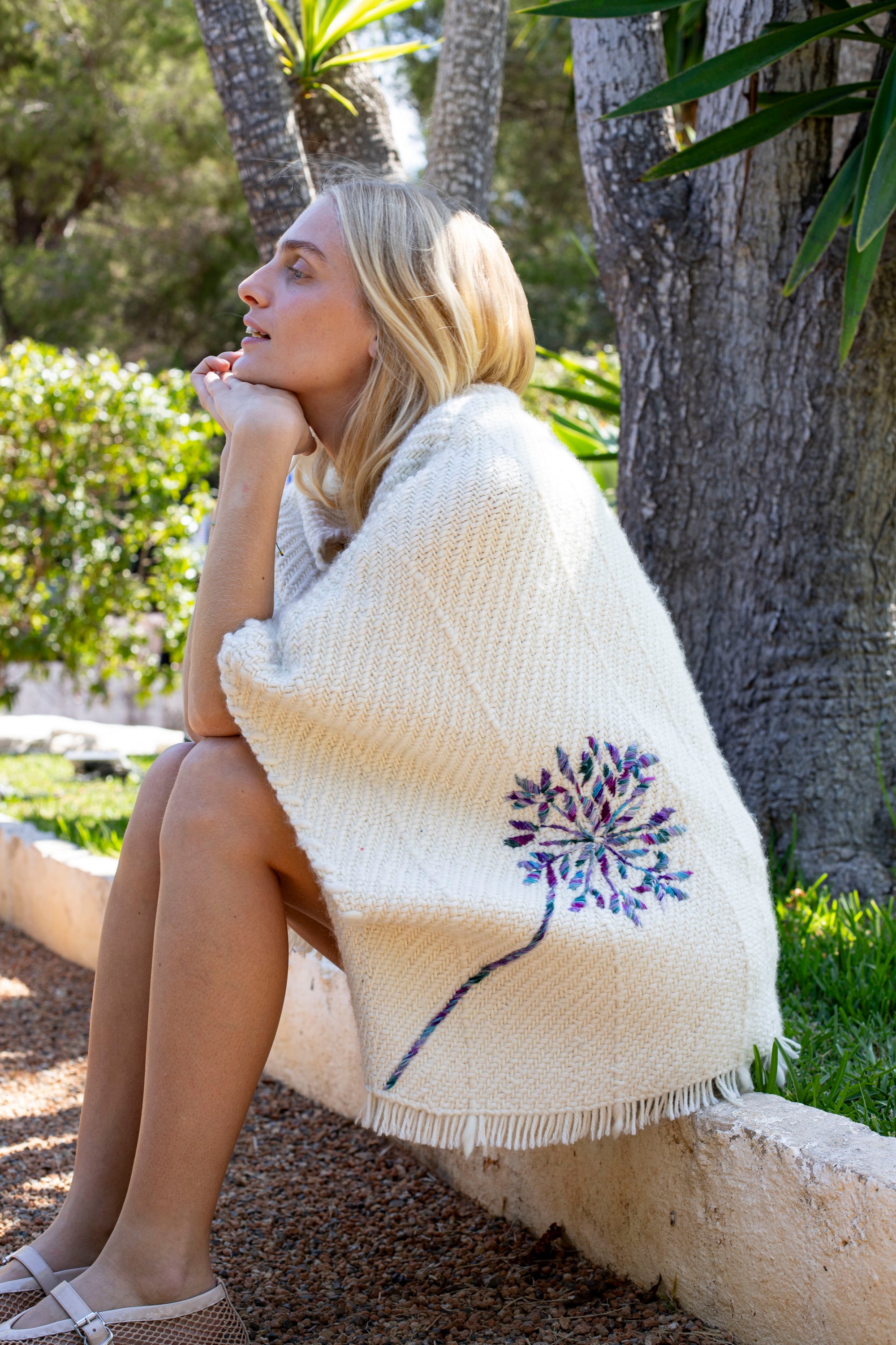 Lose Cardigan Bella - Agapantos - Ultra Violet - Ivoire