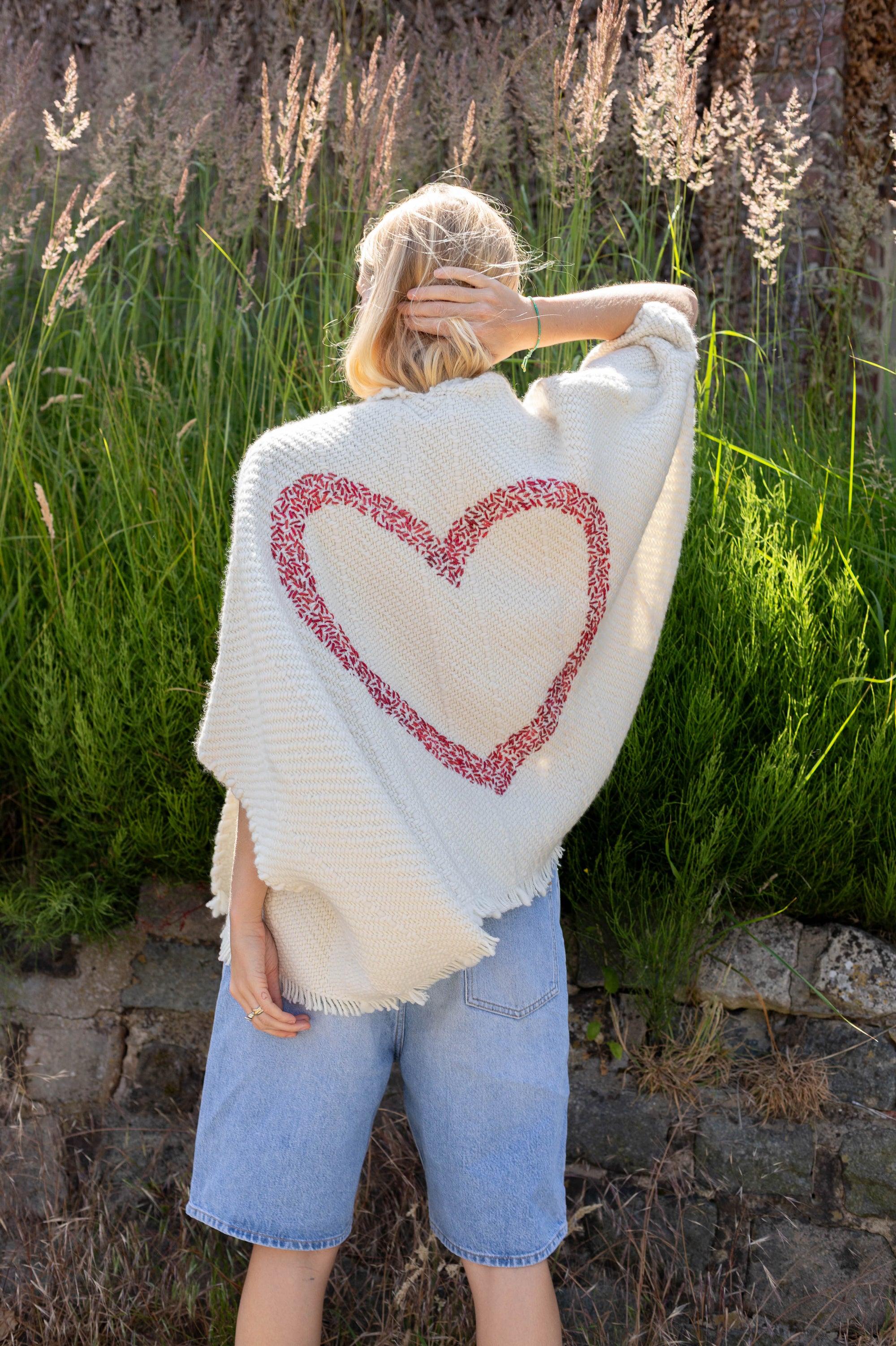 Lose Cardigan Bella - Amora - Rouge - Ivoire