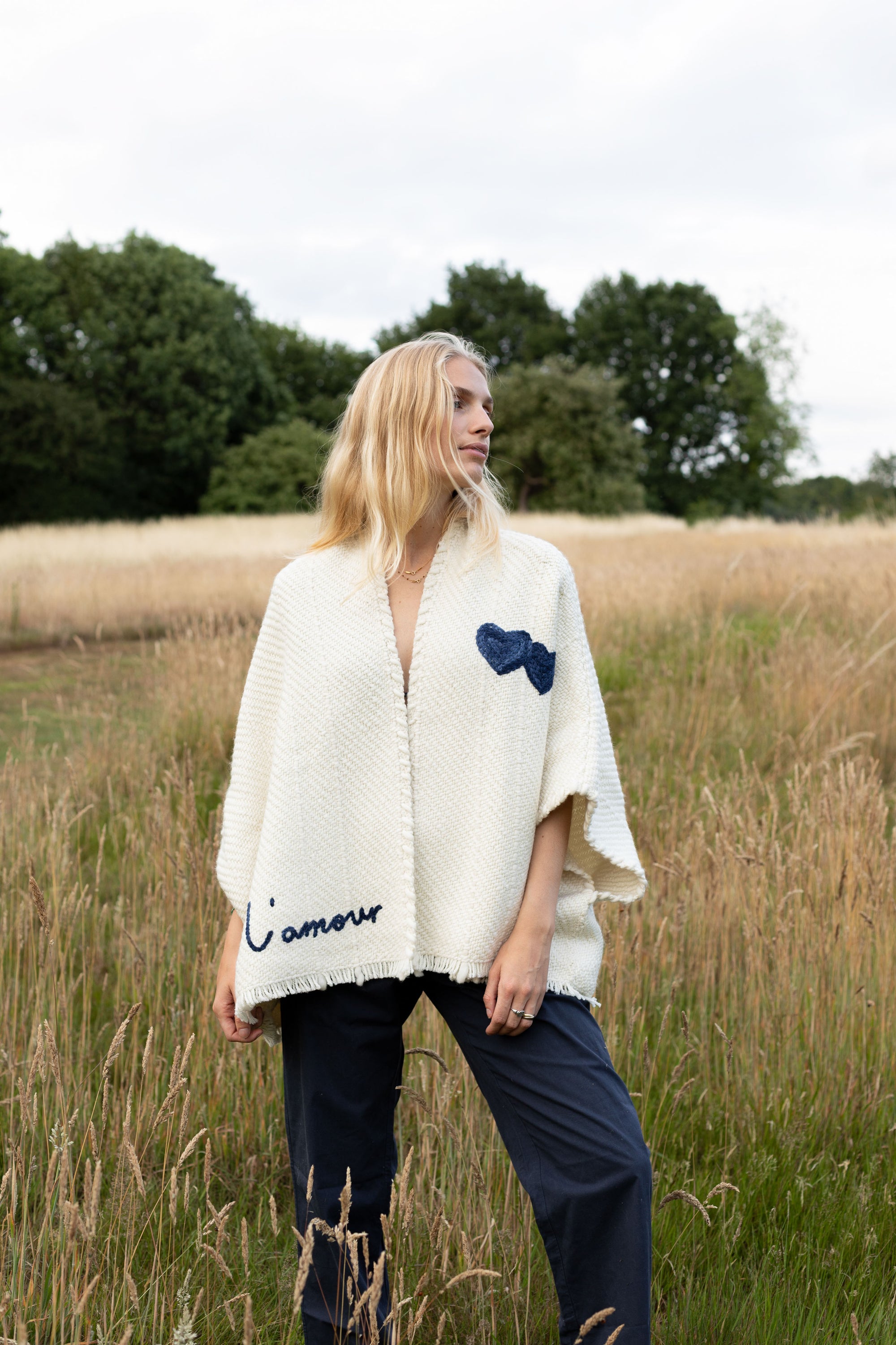 Lose Cardigan Bella - Vive l'Amour - Navy - Ivoire