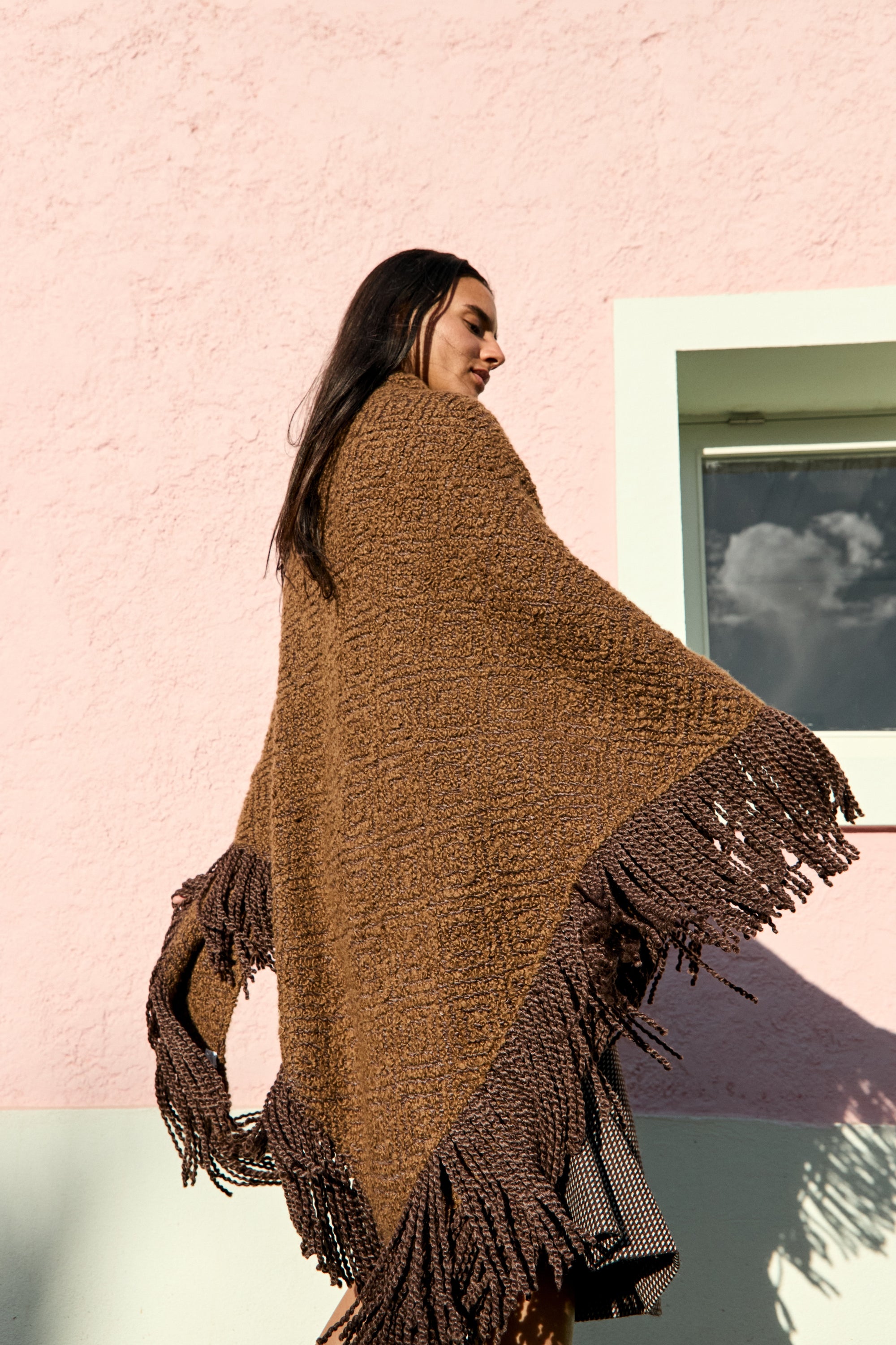 Cashmere Shawl Gabrielle - Ganache