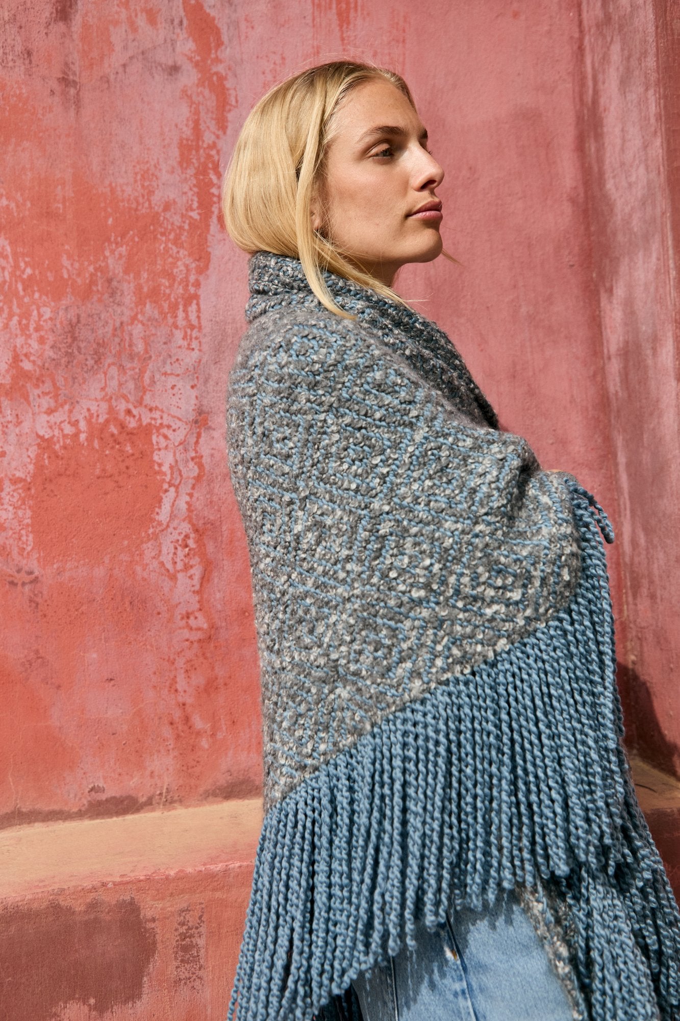 Cashmere Shawl Gabrielle - Stone Blue