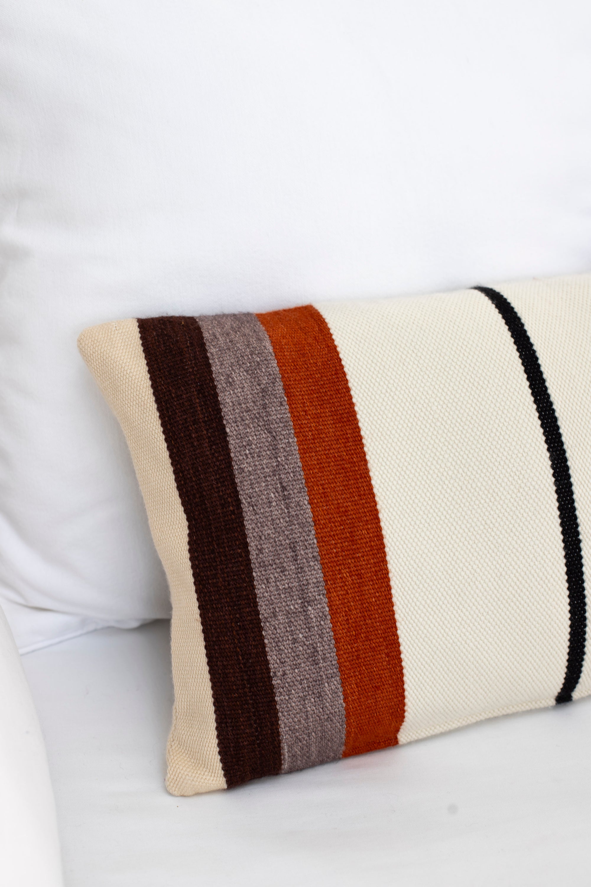 Pillow, Stripes, Brown/ Purple