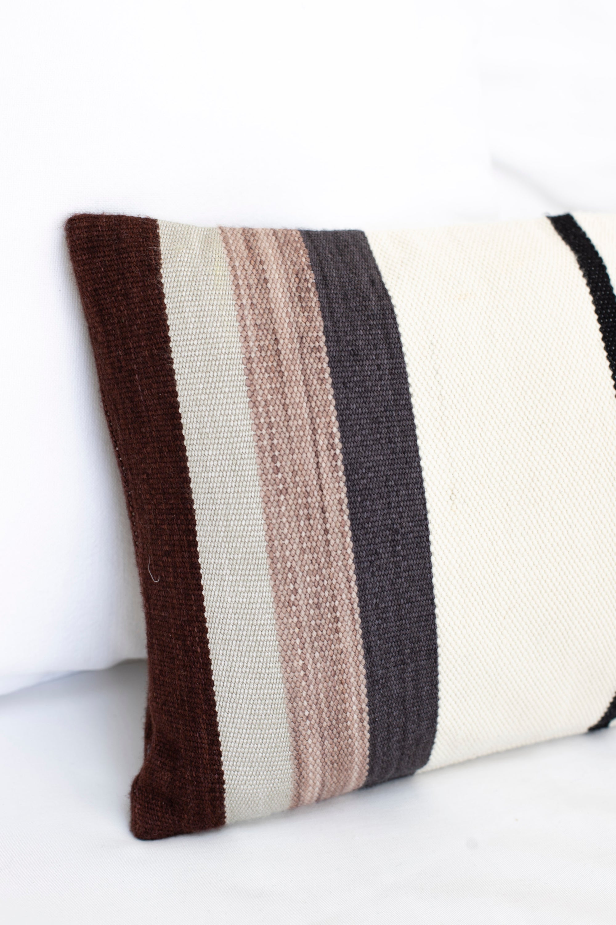 Pillow, Stripes, Brown/ Grey