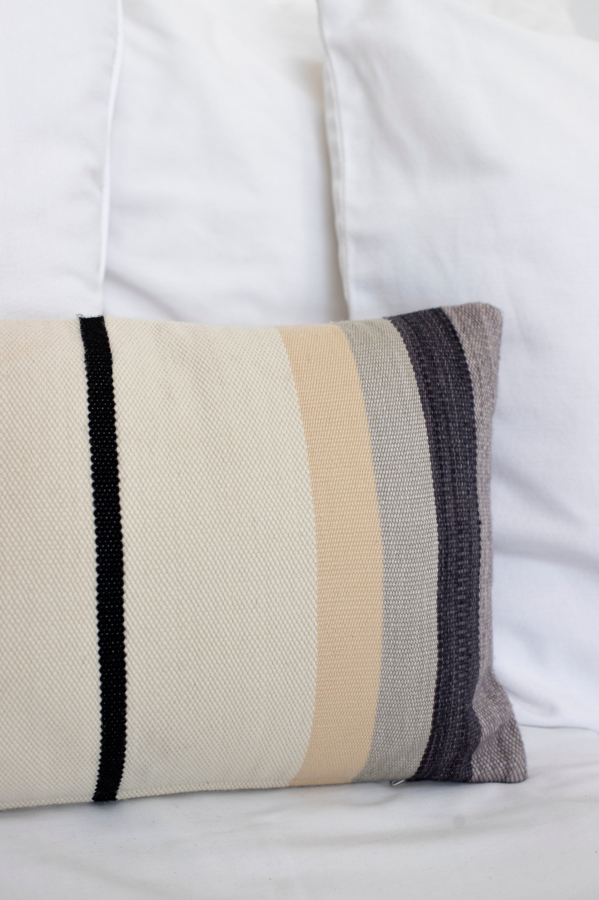 Pillow, Stripes, Brown/ Grey