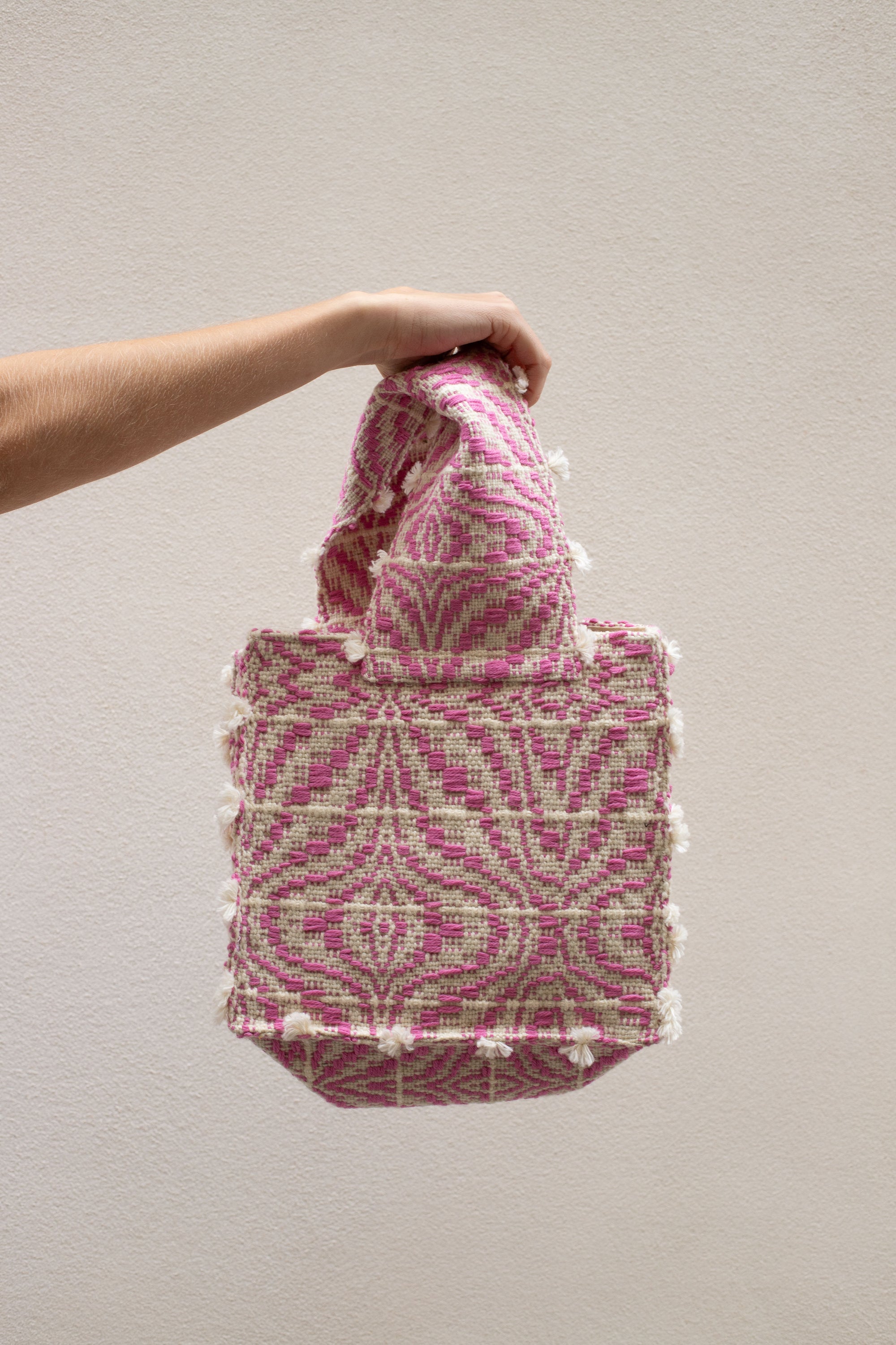 Handwoven Bag - Flower Weave - Bubble Gum
